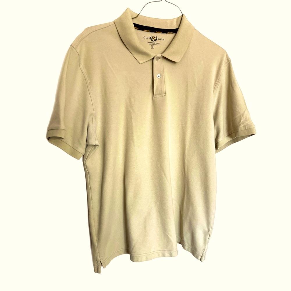 Club Room Polo Golf Shirt Sz XL Estate Performance Mens Beige Short Sleeve
I